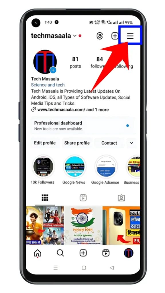 Instagram par active off kaise kare Step - 03