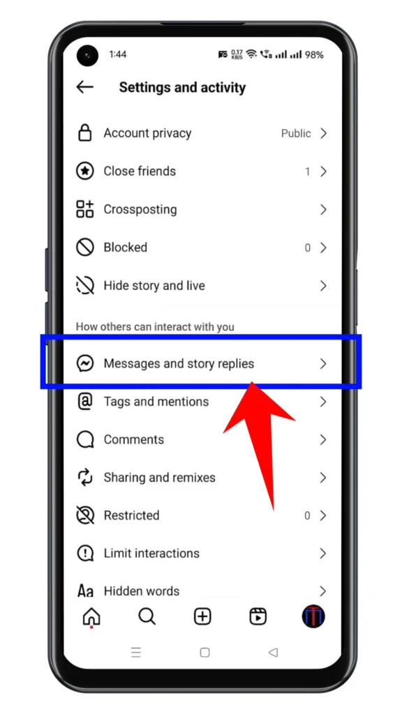 Instagram par active off kaise kare Step - 04
