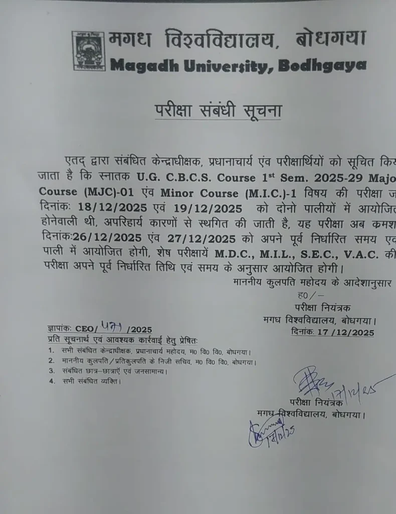 Magadh University Part 1 Updated Admit Card Download 2025-29 Magadh University U Magadh University Part 1 Updated Admit Card Download 2025-29